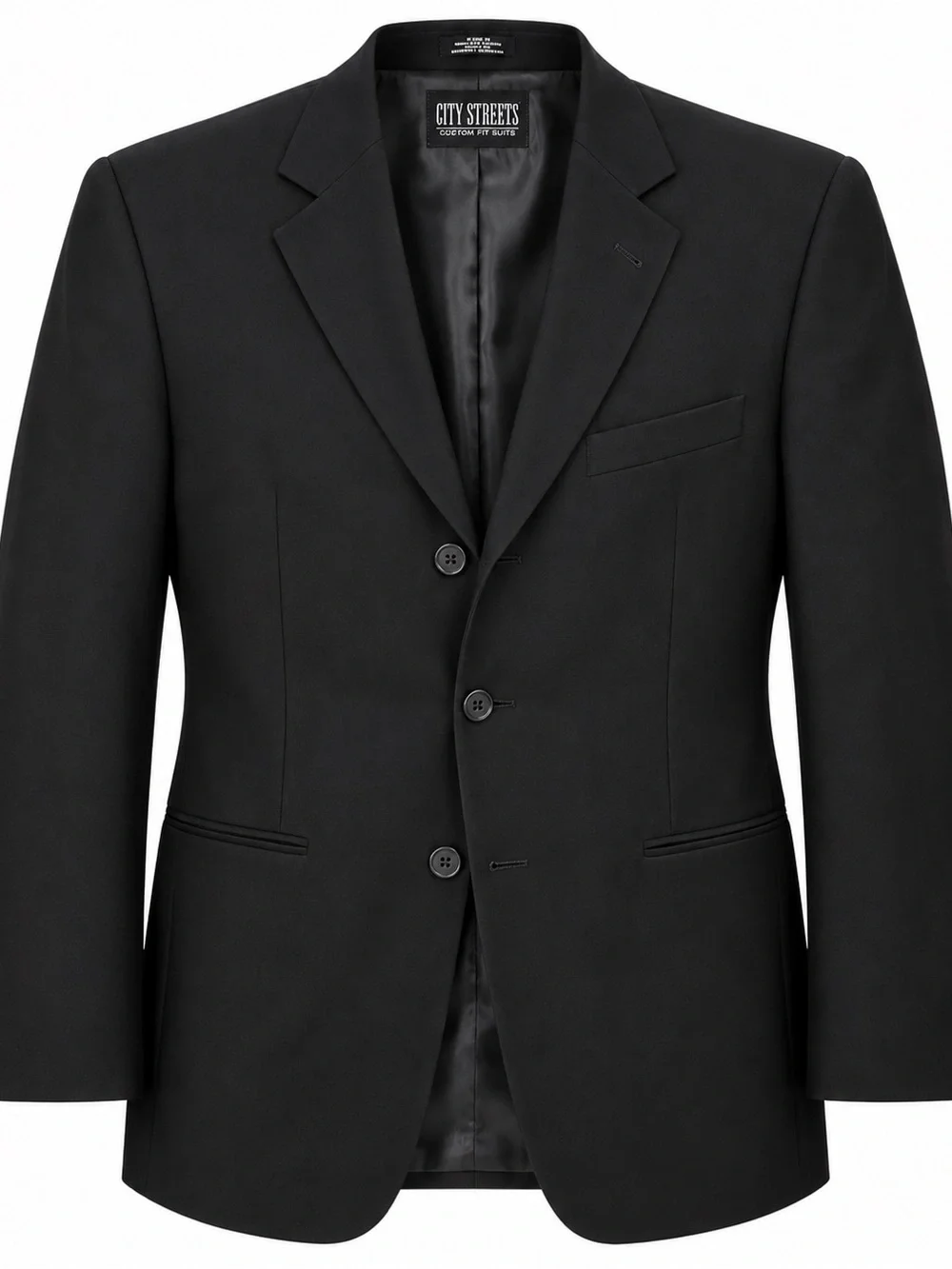 City Streets Black Men's Three-Button Sport Coat